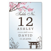 桜日本のさくらんぼブロッサムアジアテーブル番号 テーブルナンバー (裏面)