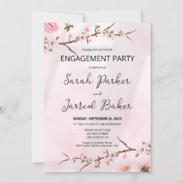 桜日本のさくらんぼブロッサムアジア婚約 招待状