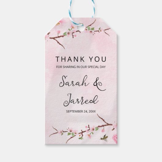 桜日本のさくらんぼブロッサムアジア ギフトタグ (正面)