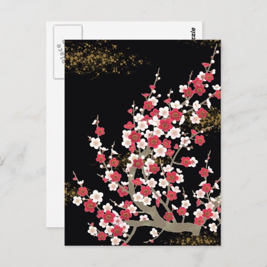 桜日本のさくらんぼブロッサムファインアート ポストカード (正面/裏面)