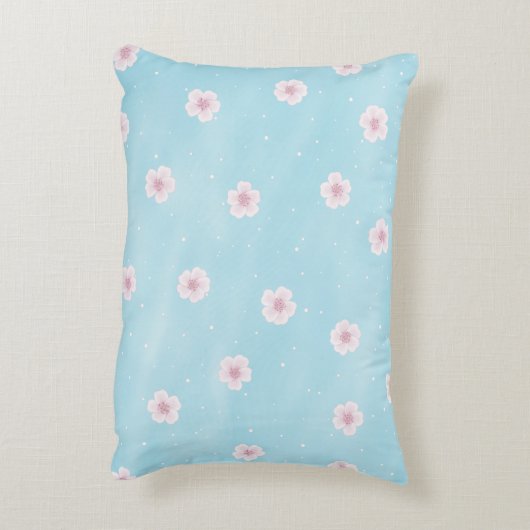 桜日本のさくらんぼブロッサムフローラ アクセントクッション (裏面(縦))