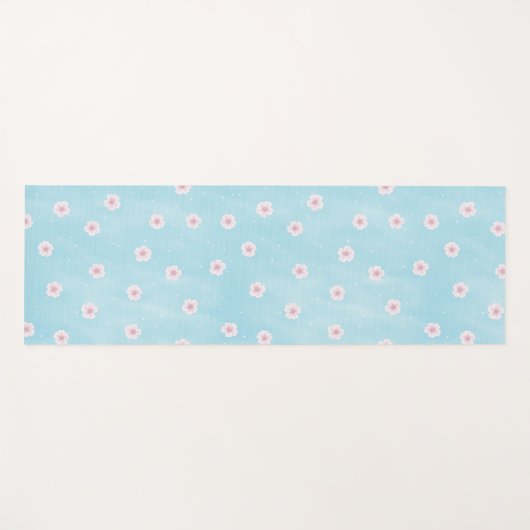 桜日本のさくらんぼブロッサムフローラ ヨガマット (正面(横))