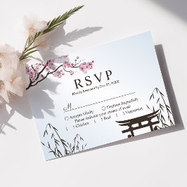 桜日本のさくらんぼブロッサム結婚アジア 出欠カード