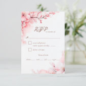 桜日本のさくらんぼブロッサム結婚フローラ 出欠カード (スタンド正面)