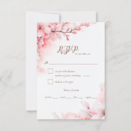 桜日本のさくらんぼブロッサム結婚フローラ 出欠カード