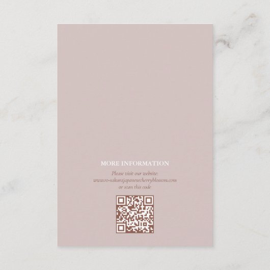 桜日本のさくらんぼブロッサム結婚詳細 エンクロージャーカード (裏面)