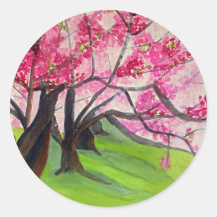 桜日本のさくらんぼブロッサム ラウンドシール