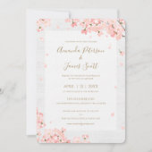 桜日本のさくらんぼ結婚式招待状 (正面)