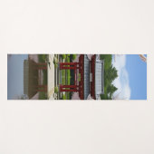 桜日本のさくらんぼ花咲き園神社池 ヨガマット (正面(横))