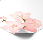 桜日本のさくらんぼ花結婚の歓迎 ポスター (角)