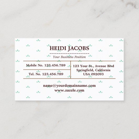 桜日本のさくらんぼ 名刺 (裏面)