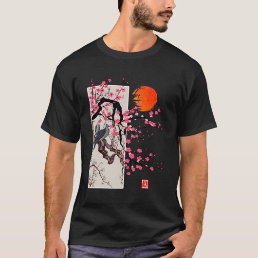 桜日本のさくらんぼ Tシャツ (正面)