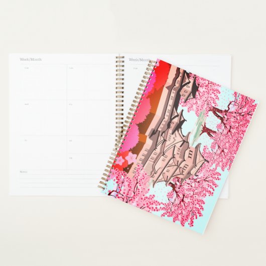 桜日本のキャッスルアート – さくらんぼブロッサム春 プランナー手帳 (ディスプレー)