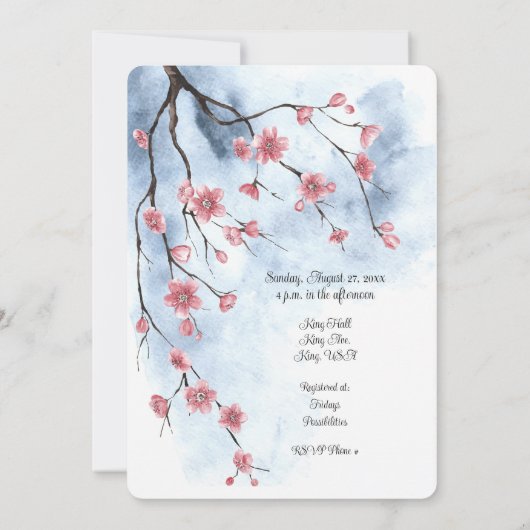 桜日本のフラップスブランチブルースカイ 案内状 (裏面)