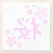 桜日本の ガラスコースター (裏面)
