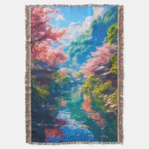 桜映る静流 スローブランケット