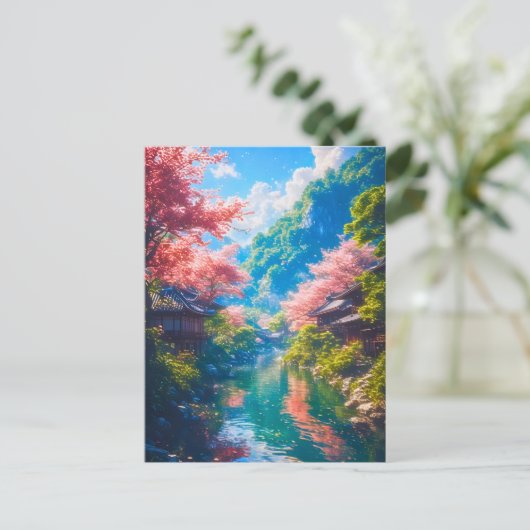 桜映る静流 ポストカード (スタンド正面)