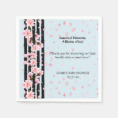 桜春さくらんぼ花ベビーシャワー スタンダードカクテルナプキン (正面)