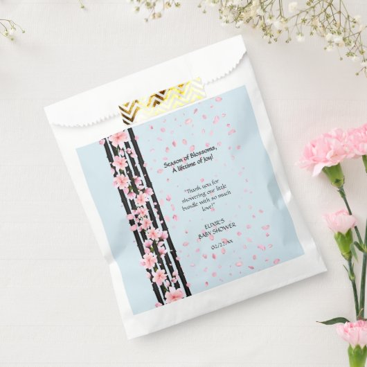桜春さくらんぼ花ベビーシャワー フェイバーバッグ (封をした状態)