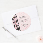 桜春さくらんぼ花ベビーシャワー ラウンドシール (封筒)