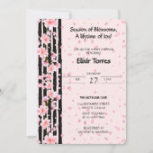 桜春さくらんぼ花ベビーシャワー 招待状 (正面)