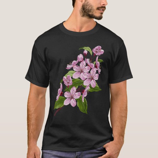 桜春の花さくらんぼブロッサムツリー日本の Tシャツ (正面)