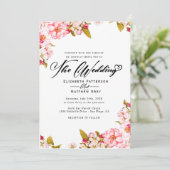 桜春植物水彩フローラ結婚ズ 招待状 (スタンド正面)