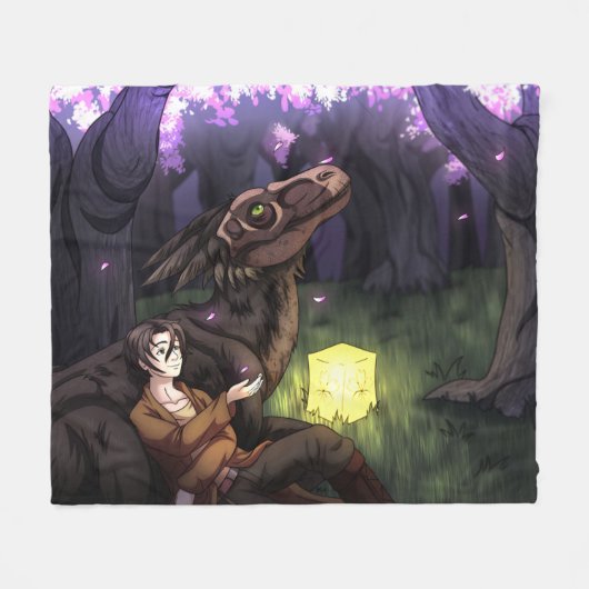 桜期 フリースブランケット (正面(横))