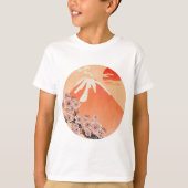 桜枝と火山 Tシャツ (正面)