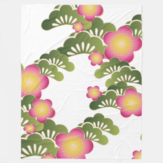 桜毛布 フリースブランケット (正面)