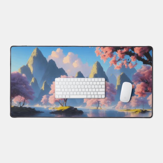 桜湖の風景 デスクマット (キーボード&マウス)