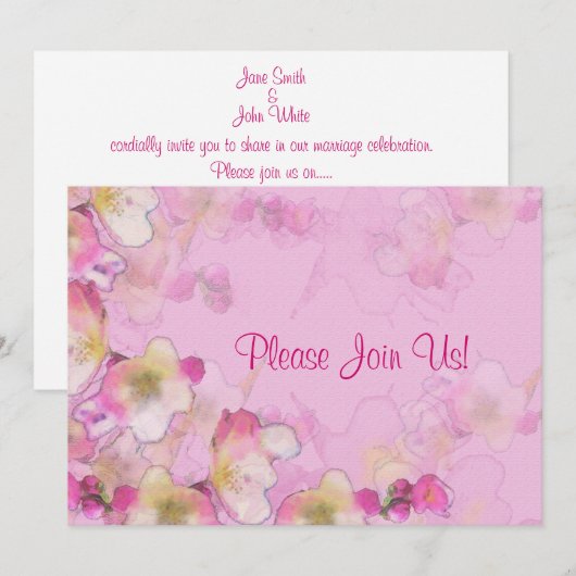 桜結婚式招待状 招待状 (正面/裏面)