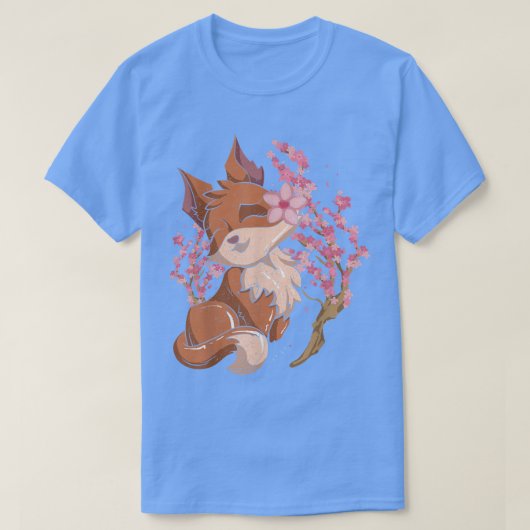 桜自然フォレスト動物愛好家さくらんぼブロッサムC Tシャツ (デザイン正面)