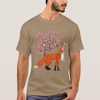 桜自然フォレスト動物愛好家さくらんぼブロッサムF Tシャツ