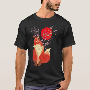 桜自然森林動物さくらんぼブロッサムキツネ Tシャツ