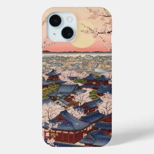 桜舞う古都 ― 和風アート iPhone 15ケース