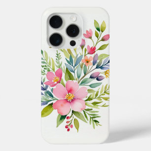 桜色の庭園 水彩花束 iPhone 15 PROケース