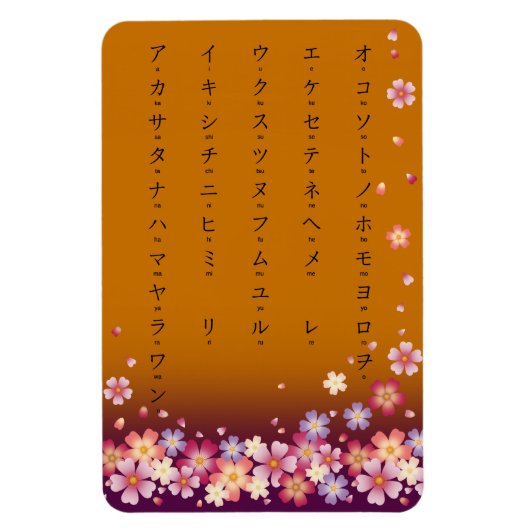 桜花カタカナ日本のキャラクター金ゴールド マグネット (縦)