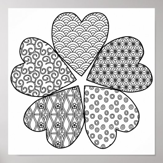 桜花柄お好きな色 ポスター (正面)