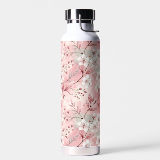 桜花柄ピンク ウォーターボトル (左面)