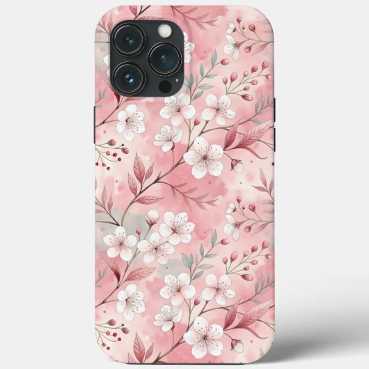 桜花柄ピンク Case-Mate iPhoneケース (裏面)