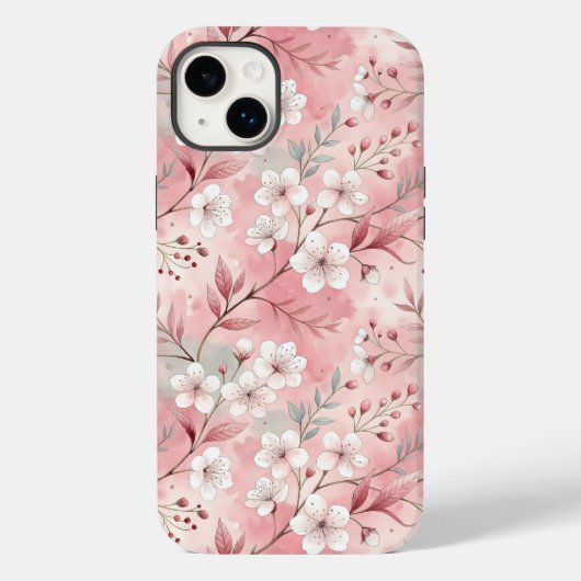 桜花柄ピンク Case-Mate iPhoneケース (裏面)