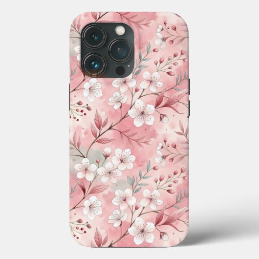 桜花柄ピンク Case-Mate iPhoneケース (裏面)