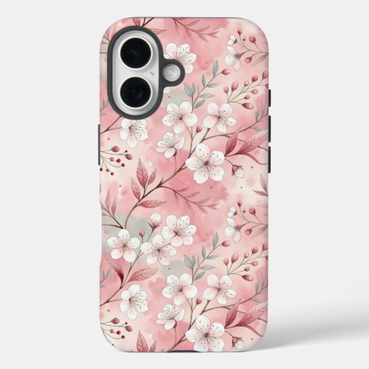 桜花柄ピンク Case-Mate iPhoneケース (裏面)