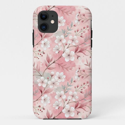 桜花柄ピンク Case-Mate iPhoneケース (裏面)