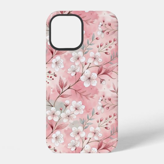 桜花柄ピンク iPhoneケース (裏面)
