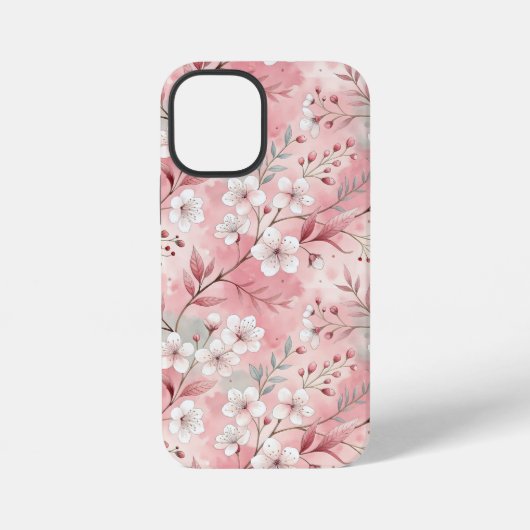 桜花柄ピンク iPhoneケース (裏面)