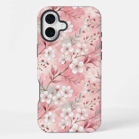 桜花柄ピンク iPhoneケース (裏面)