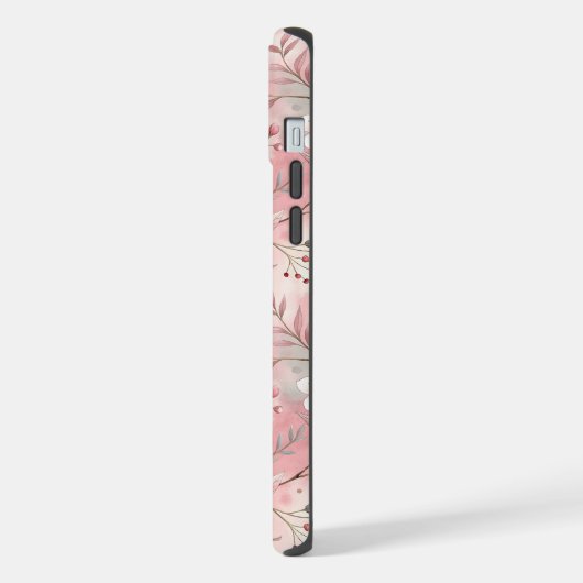 桜花柄ピンク iPhoneケース (左側面)