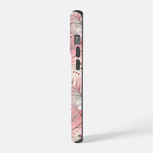 桜花柄ピンク iPhoneケース (左側面)
